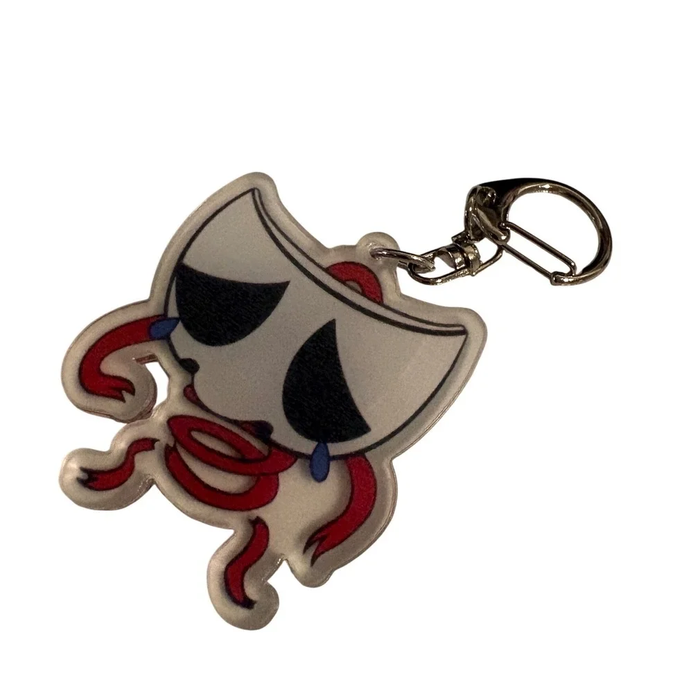 The Amazing Digital‎ Circus Gangle Sad Mask Acrylic Keychain Bag Charm New